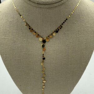 Lana Jewelry 14k Graduated Disc Lariat Necklace w/ pouch